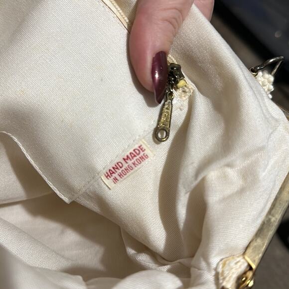 Vintage Hong Kong 1960s floral Beaded Handbag CLEAN - Picture 9 of 12
